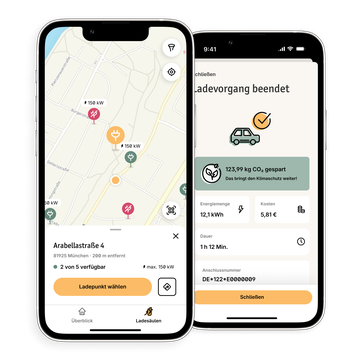 E-Auto Unterwegs App-Screen